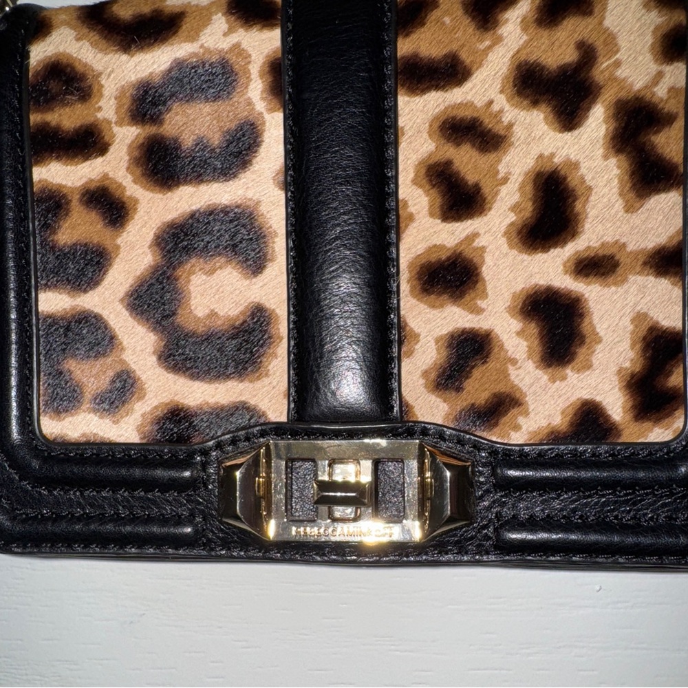 Rebecca Minkoff Love Leopard Calf Hair Crossbody Bag NWOT - Picture 3 of 13